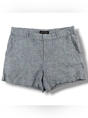 Banana Republic Women’s Linen Blend Pinstripe Shorts Gray Size 4 Waist 31